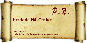 Prokob Nándor névjegykártya