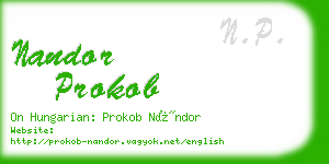 nandor prokob business card